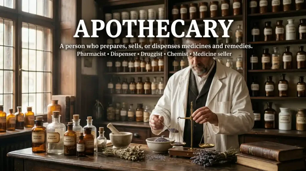 Synonyms for Apothecary and their meanings