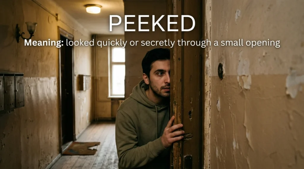 synonyms for peeked