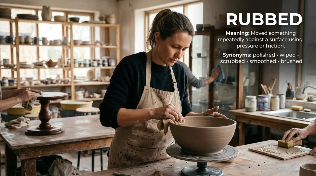 synonyms for rubbed