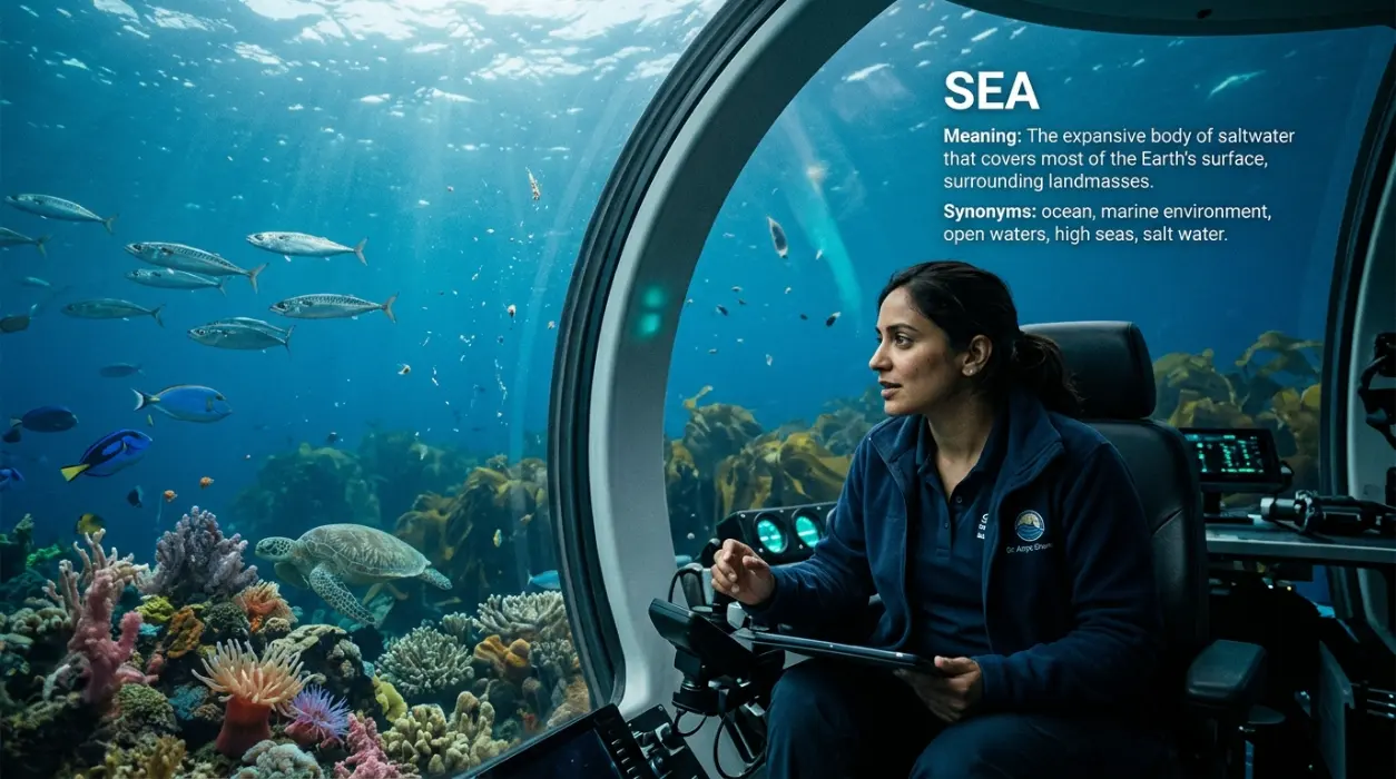 The entire marine territory encompassing sea life and open waters.