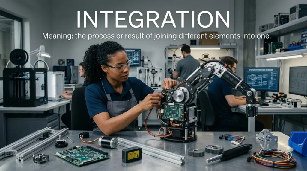 The process or result of joining different elements into one.