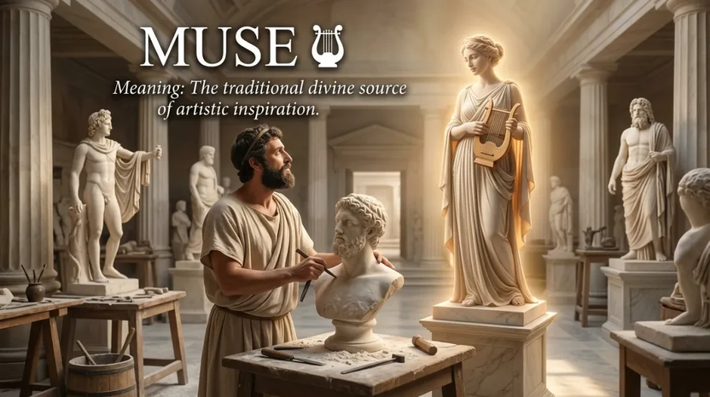 The traditional divine source of artistic inspiration.