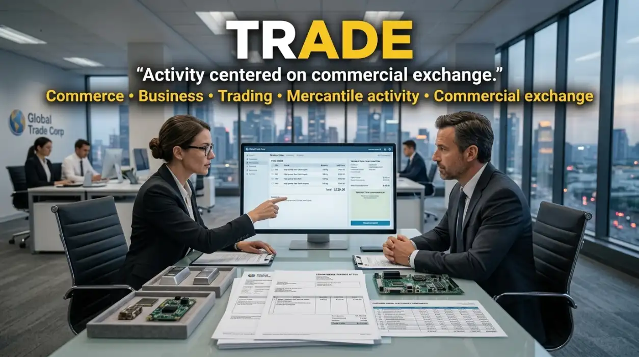 This phrase broadly describes activity centered on commercial exchange