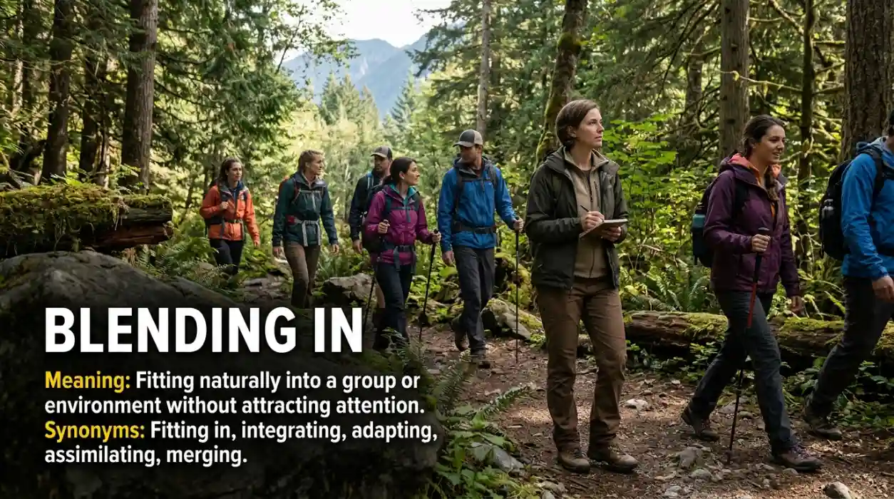 To fit in means to seem comfortable, accepted, or compatible with a group or environment.
