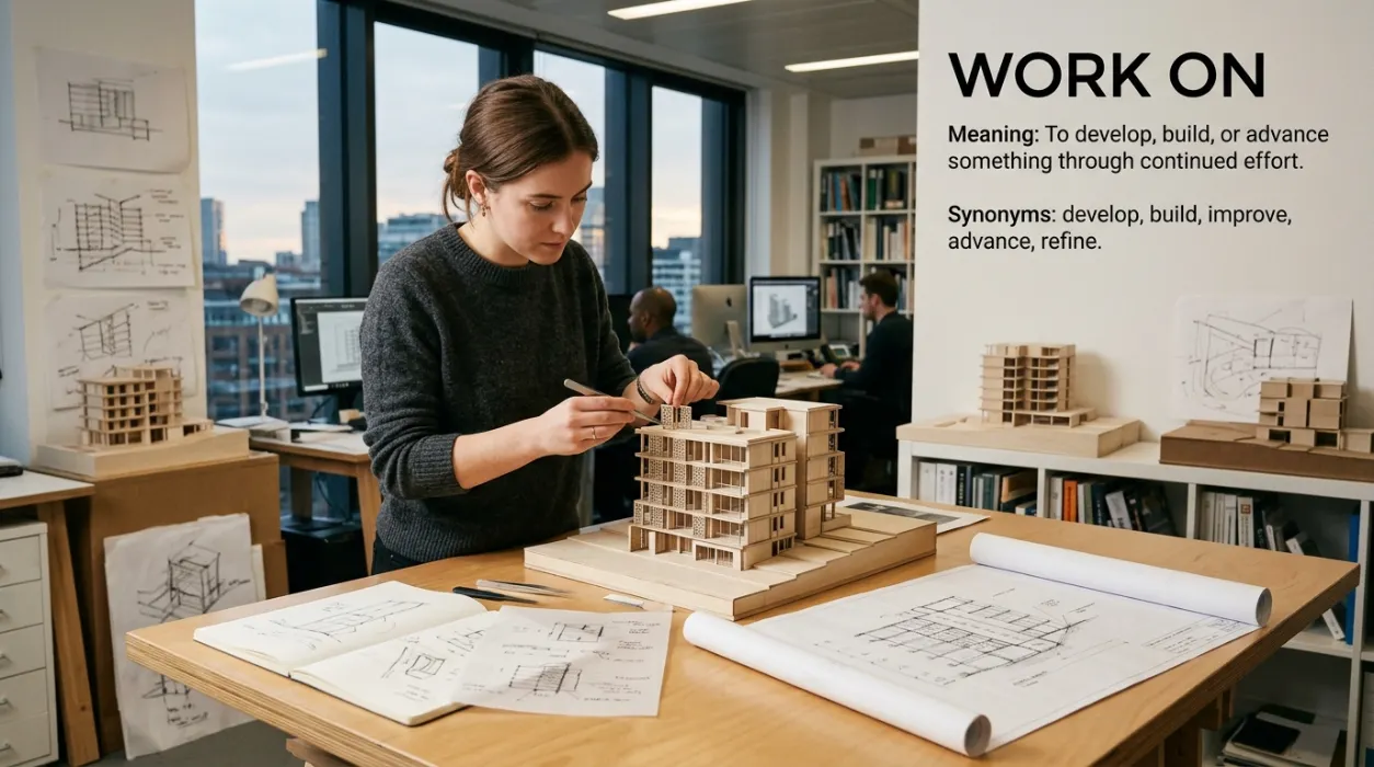 To grow, build, or bring a project or skill into a more advanced state.
