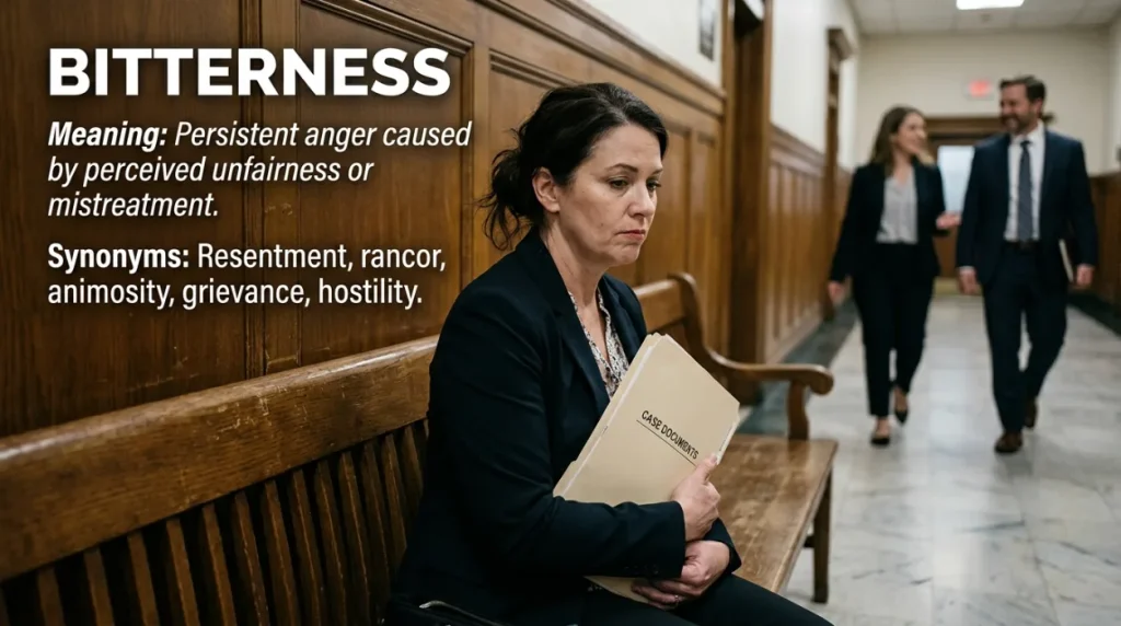 To resent means to feel persistent anger because of perceived unfairness or mistreatment.