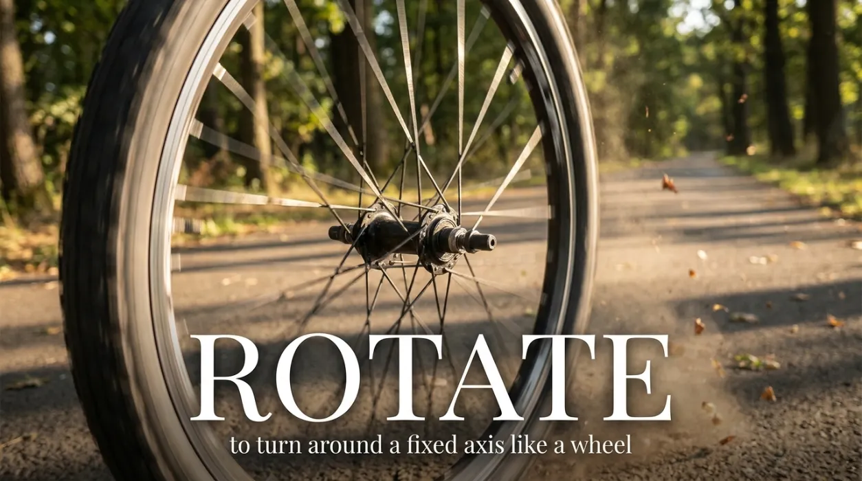 Turning round on an axis like a wheel.