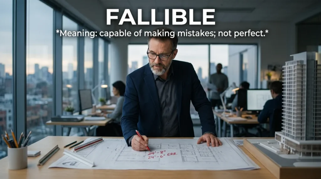 which word is a synonym for the word fallible