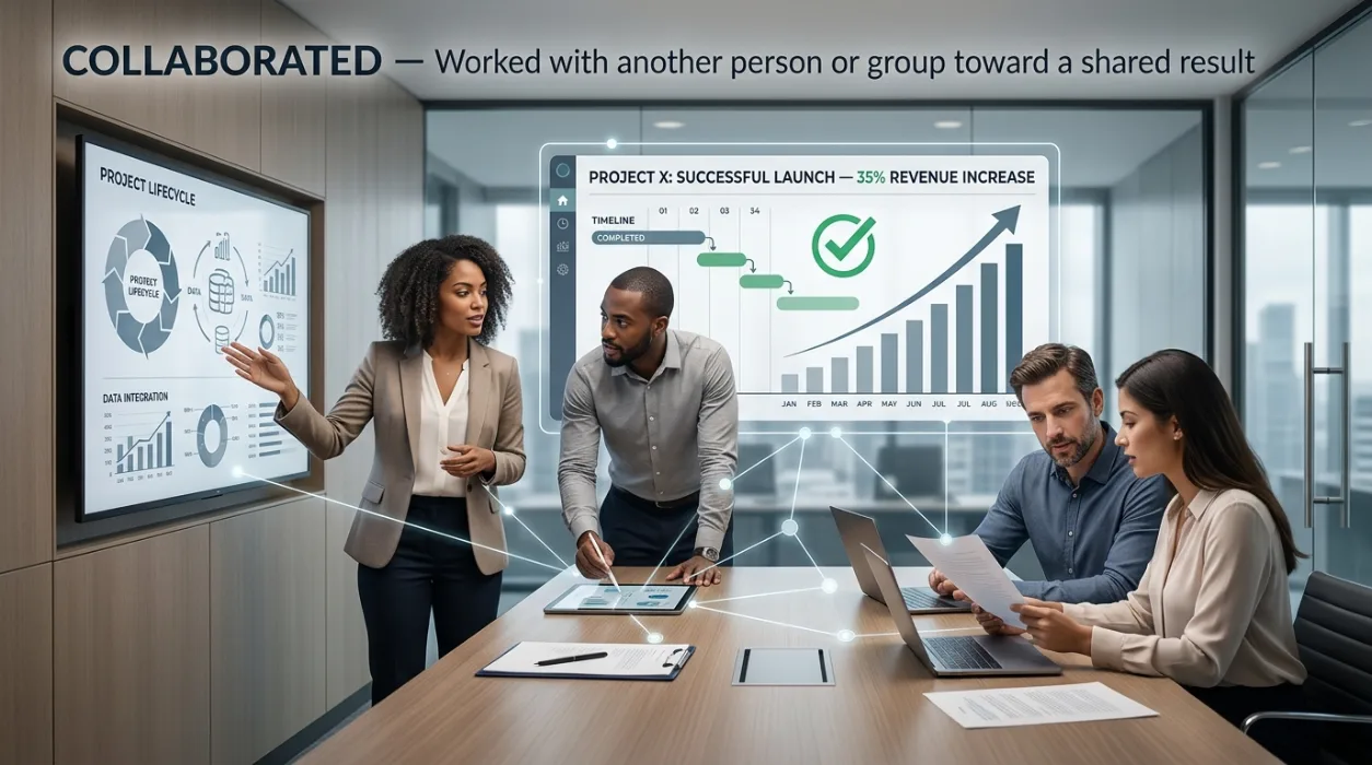 Worked with another person or group toward a shared result.