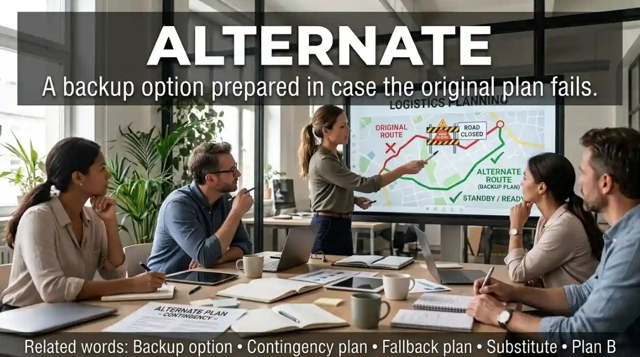 A backup plan is a prepared alternative if the original plan fails.
