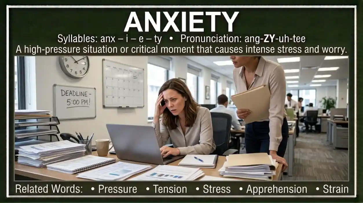 A crucial, high-pressure moment that induces acute stress and anxiety.