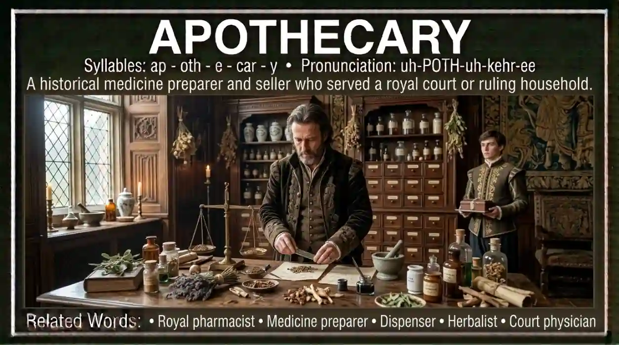 A historical apothecary who served a royal court or another ruling household.