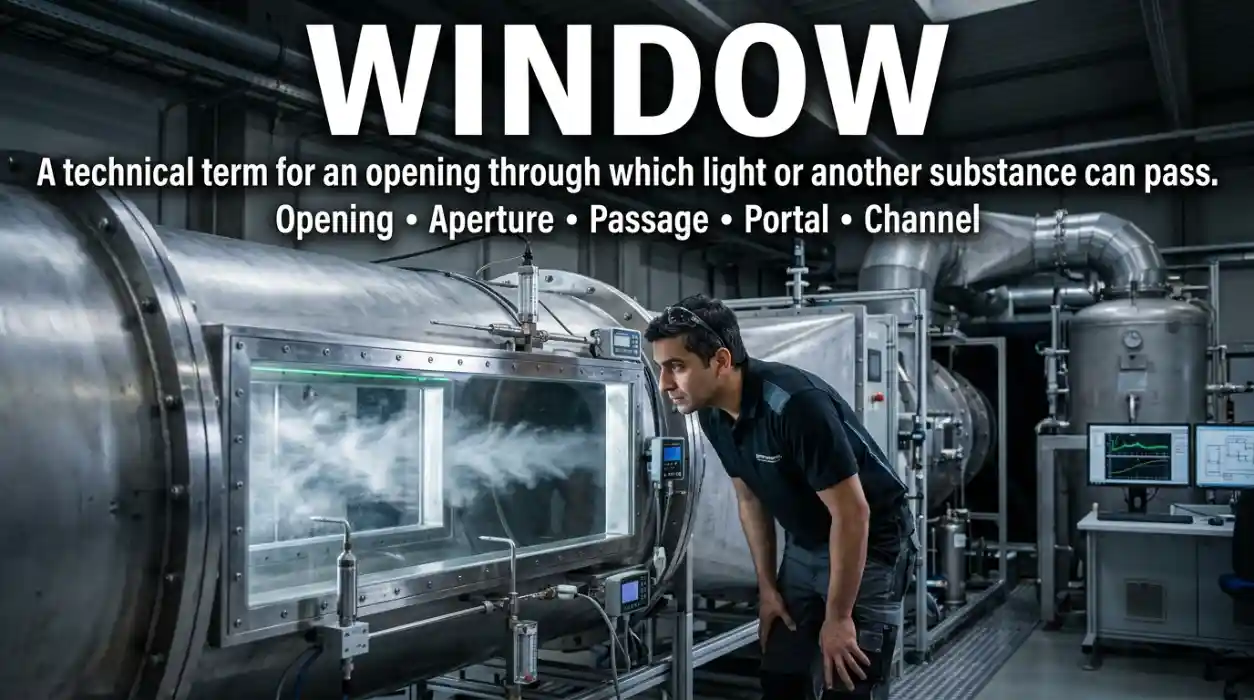 A technical term for an opening through which light or another substance can pass.