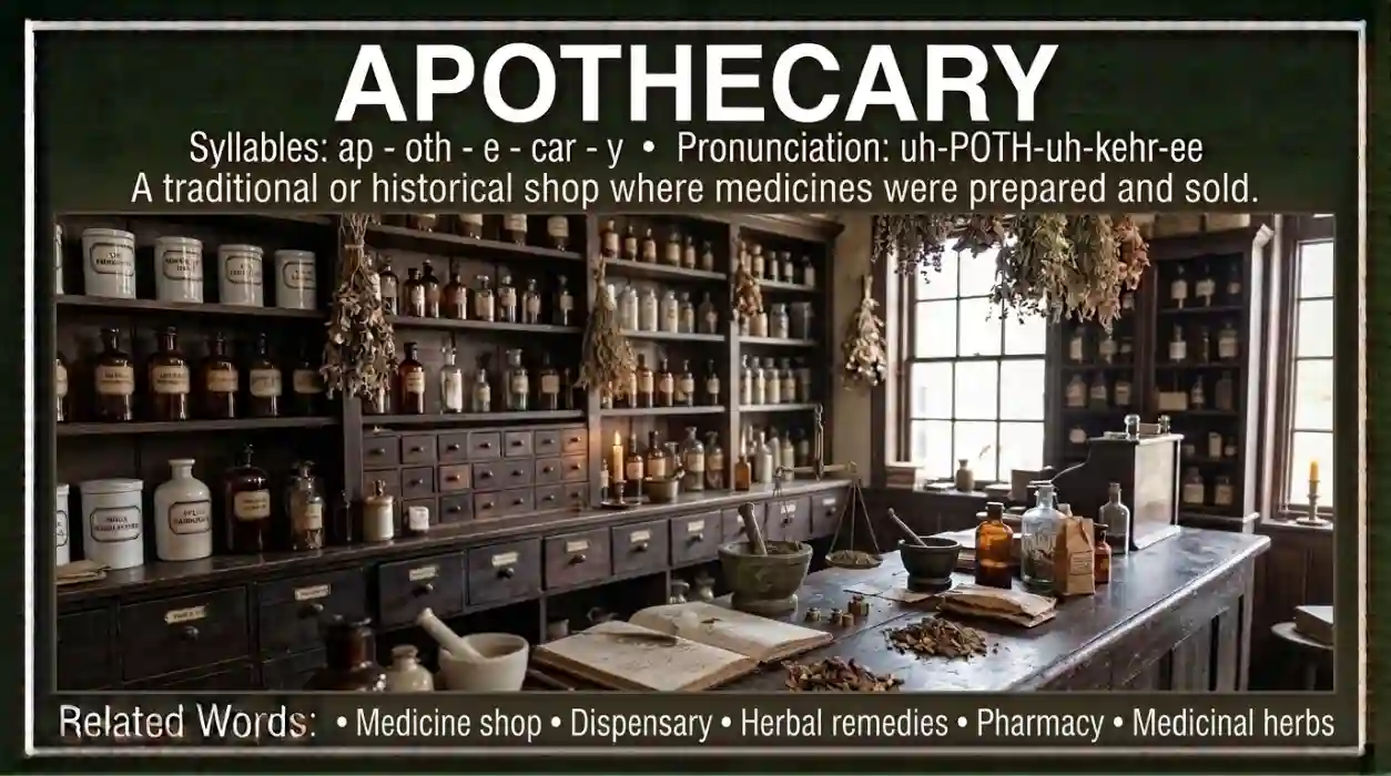 A traditional or historical shop associated with preparing and selling medicines.