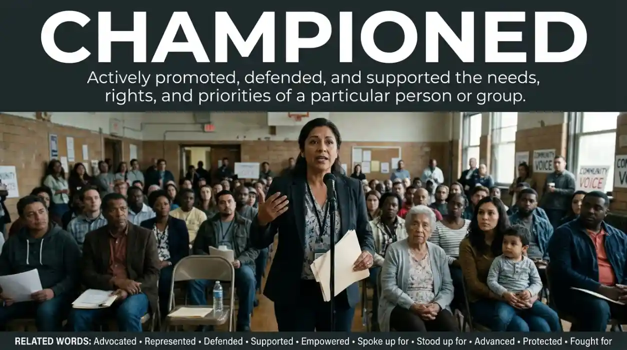 Actively promoted or defended the needs and priorities of a particular person or group.
