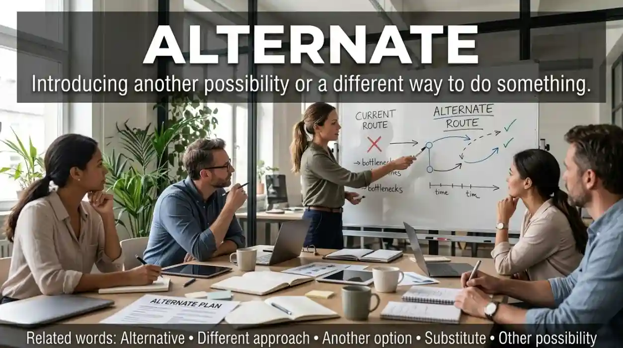 Alternatively introduces another possibility or a different way to do something.