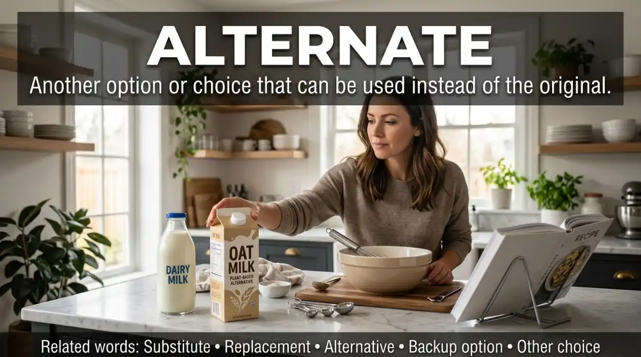 An alternative is another option that can be chosen instead of the original.