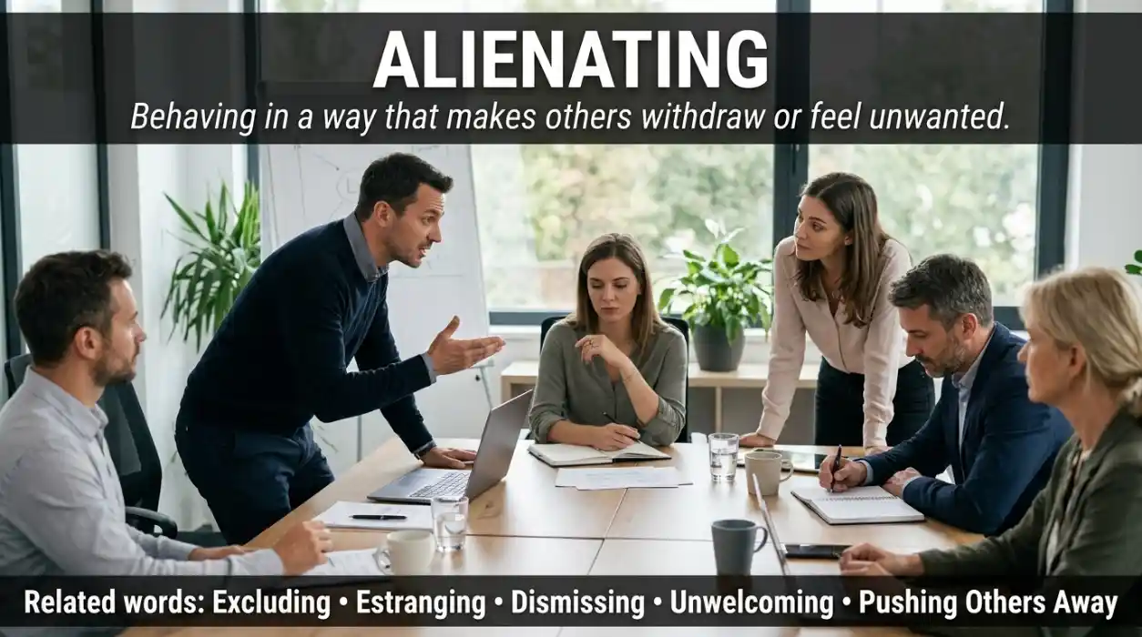 Behaving in a way that makes others withdraw or feel unwanted.
