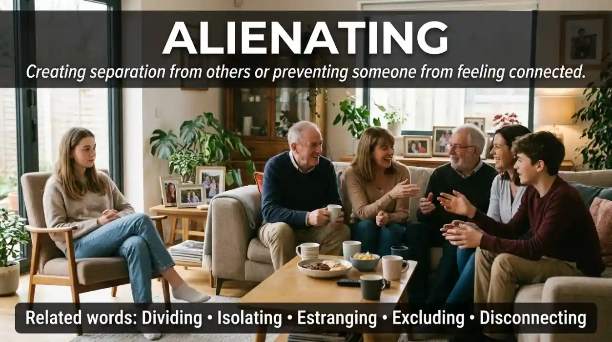 Creating separation from other people or preventing someone from feeling connected.
