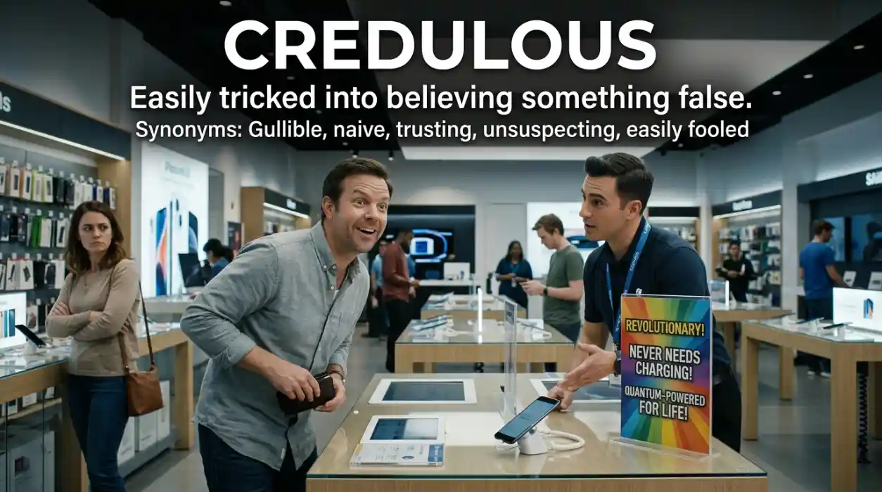 Easily tricked into believing something false.