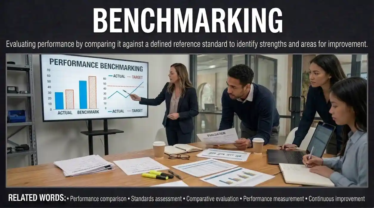 Evaluating performance against a defined reference standard.