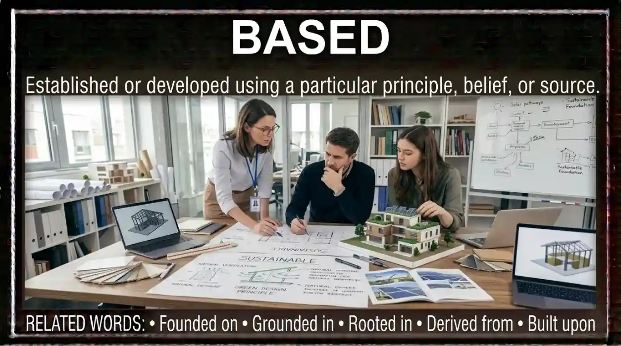 Founded on means established or developed using a particular principle, belief, or source.
