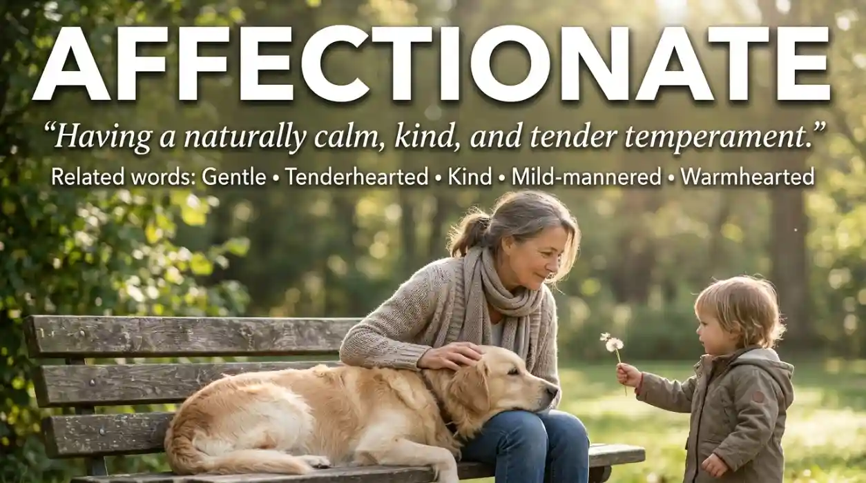 Having a naturally calm, kind, and tender temperament.