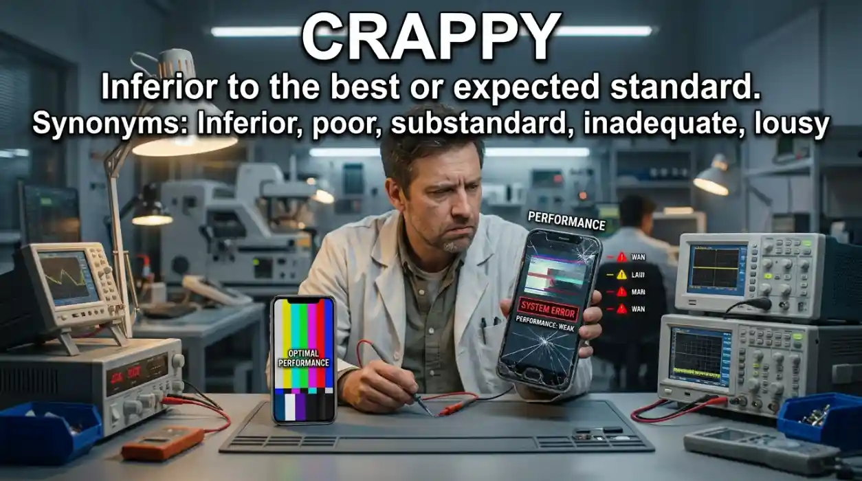 Inferior to the best or expected standard.