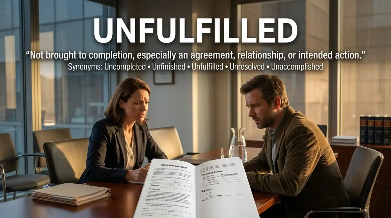 Not brought to completion, especially an agreement, relationship, or intended action.