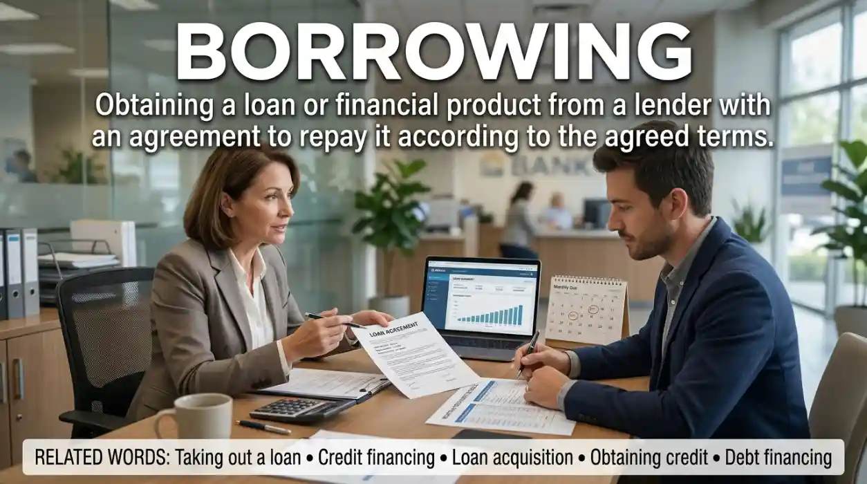 Obtaining a loan or financial product from a lender.