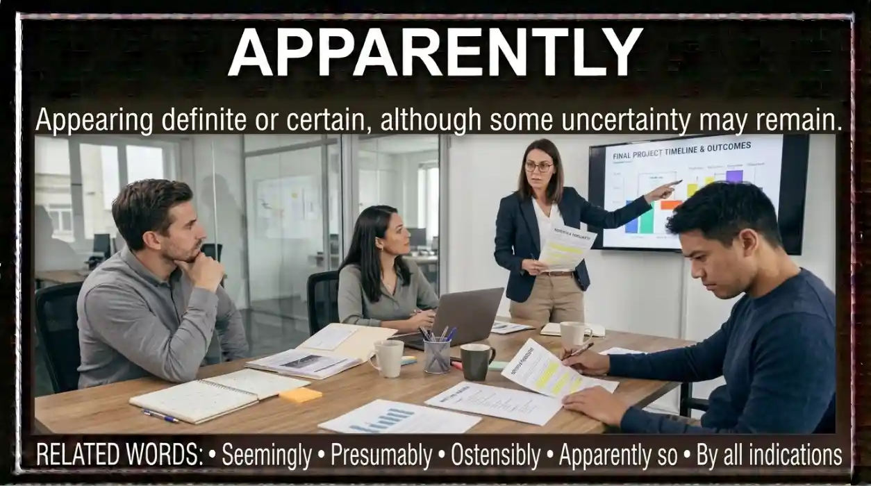 Seemingly certain describes something that looks definite but may still contain uncertainty.