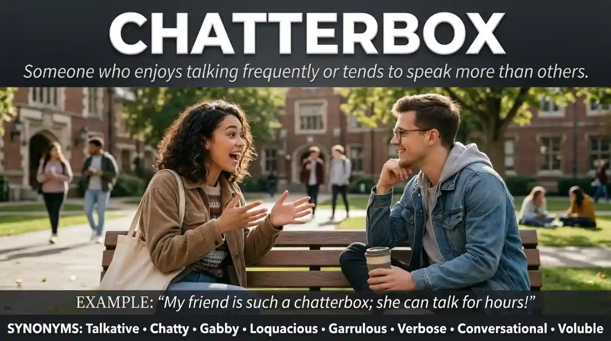 Synonyms for chatterbox describing someone who enjoys talking frequently or tends to speak more than others