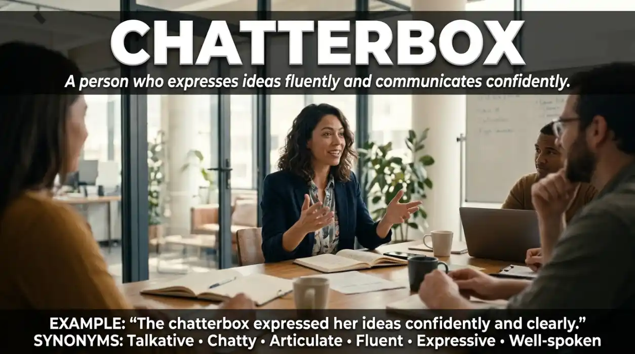 Synonyms for chatterbox describing someone whose talking seems to continue without a break