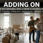 Synonym for Adding On