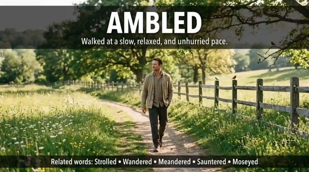 Synonym for Ambled