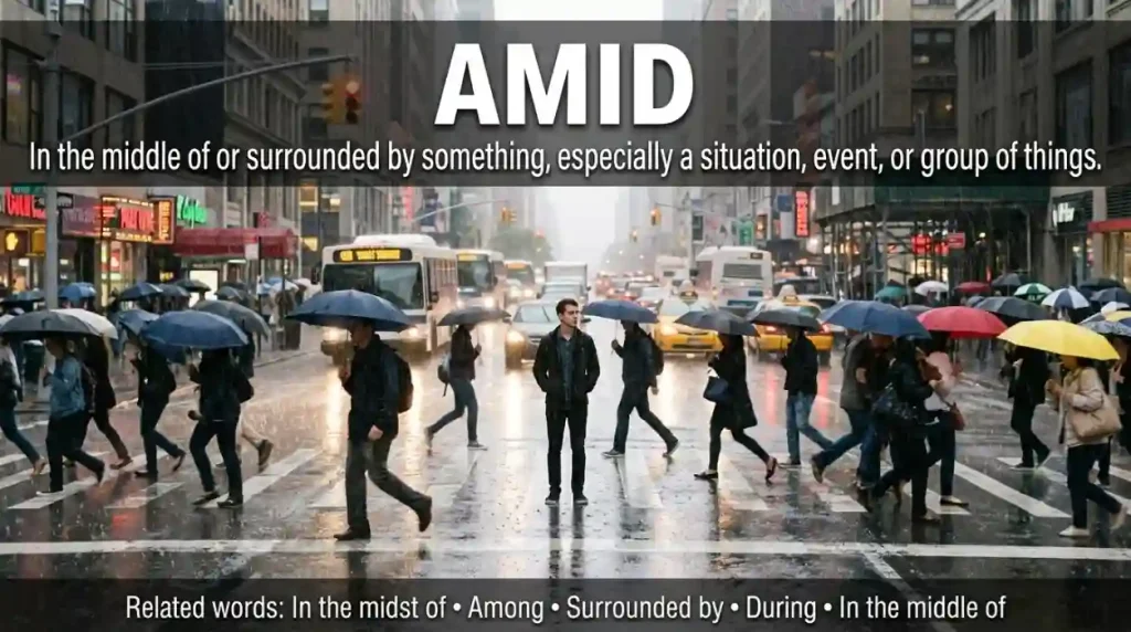 Synonym for Amid