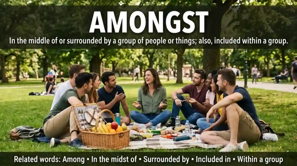 Synonym for Amongst