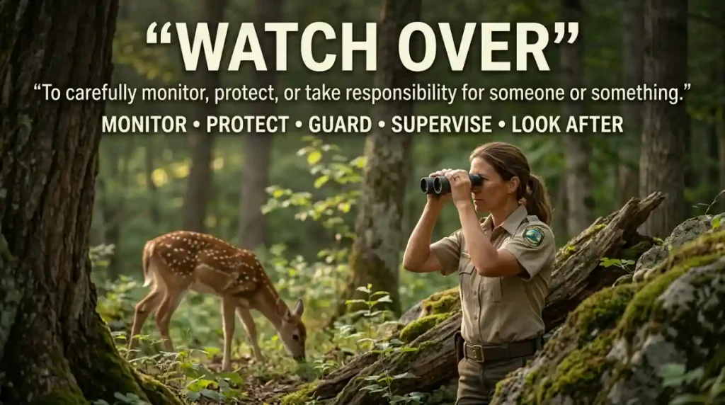 Synonym for Watch Over