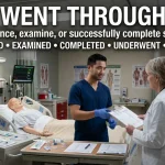 synonym for went through