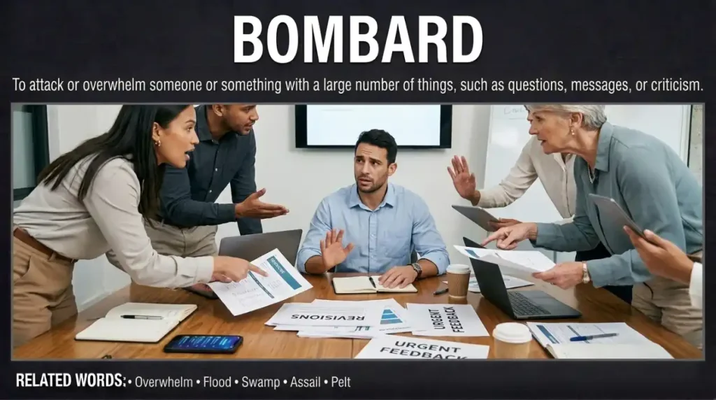 synonyms for bombard