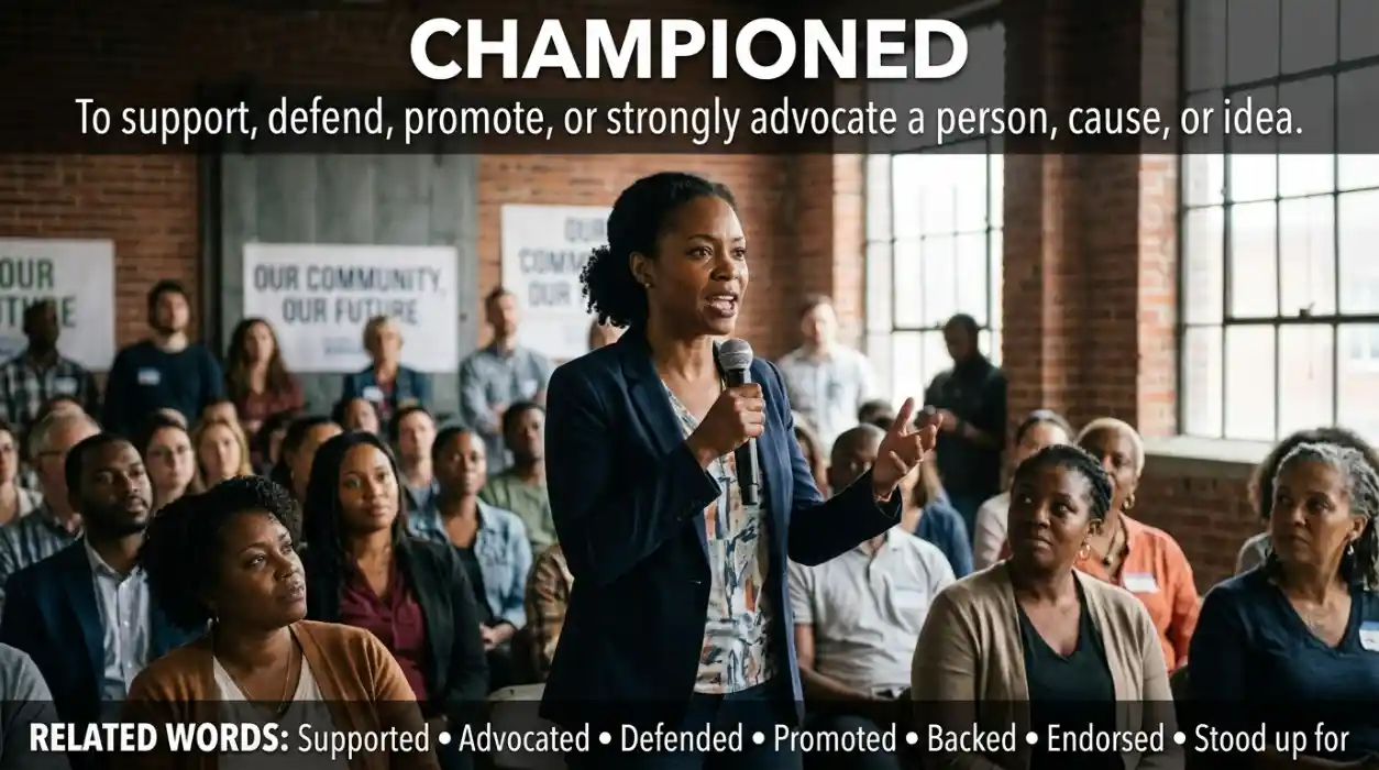 synonyms for championed