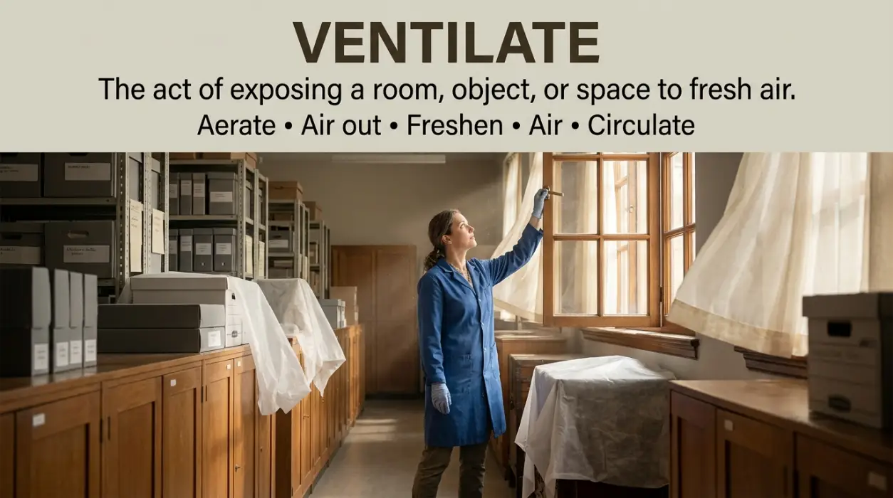 To expose a room, object, or space to fresh air.