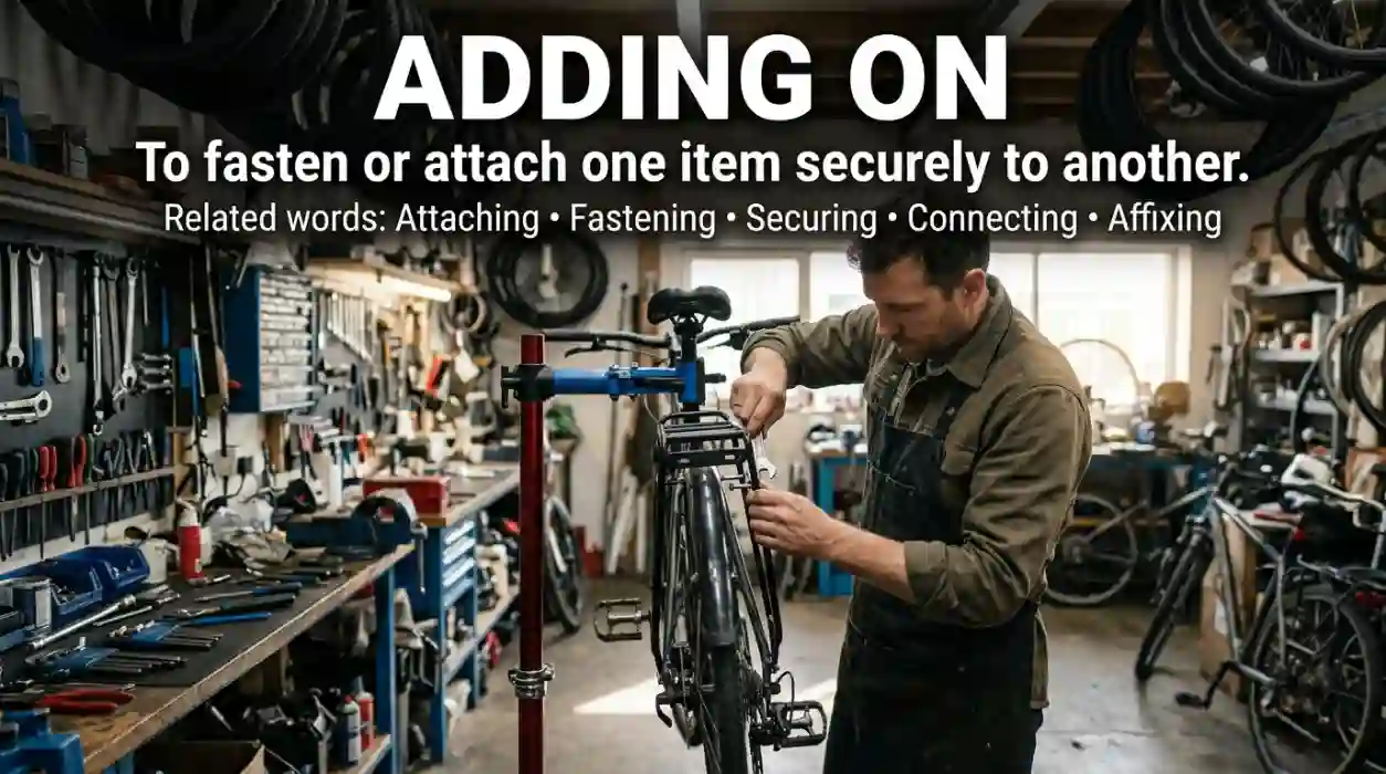 To fasten or attach one item securely to another.