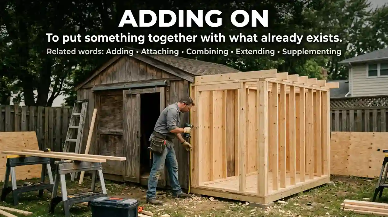 To put something together with what already exists.