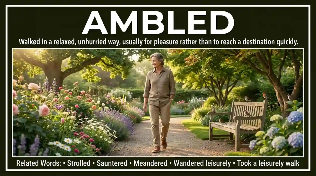 Walked in a relaxed way, usually for pleasure rather than a specific urgent purpose.