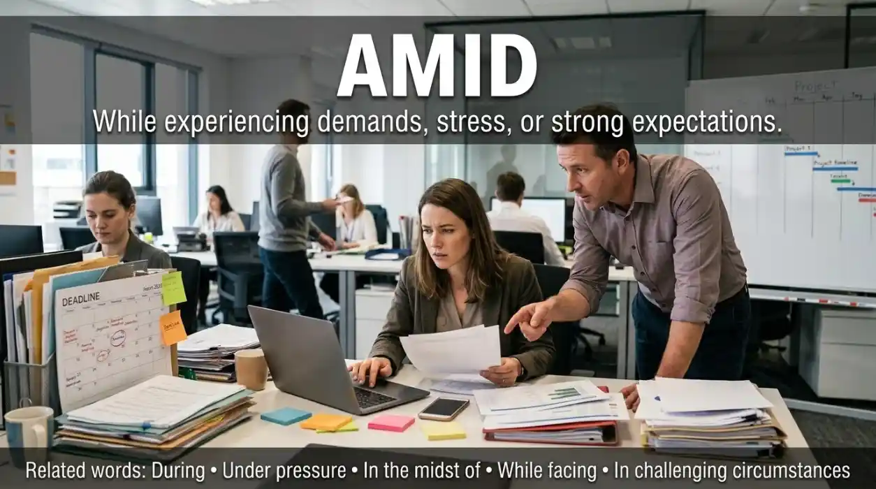 While experiencing demands, stress, or strong expectations.